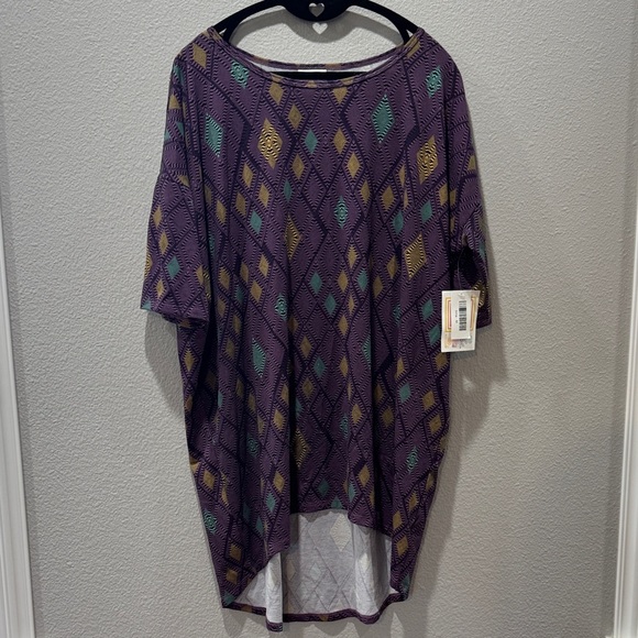 NWT LuLaRoe Irma Top – Purple Geometric Diamond Print – NWT – Size XL - Picture 1 of 5